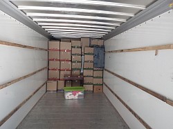 Here, we are loading a box truck for a customer.